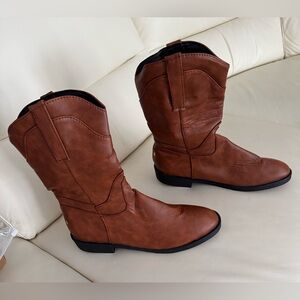 Men's Brown pu Leather Boots